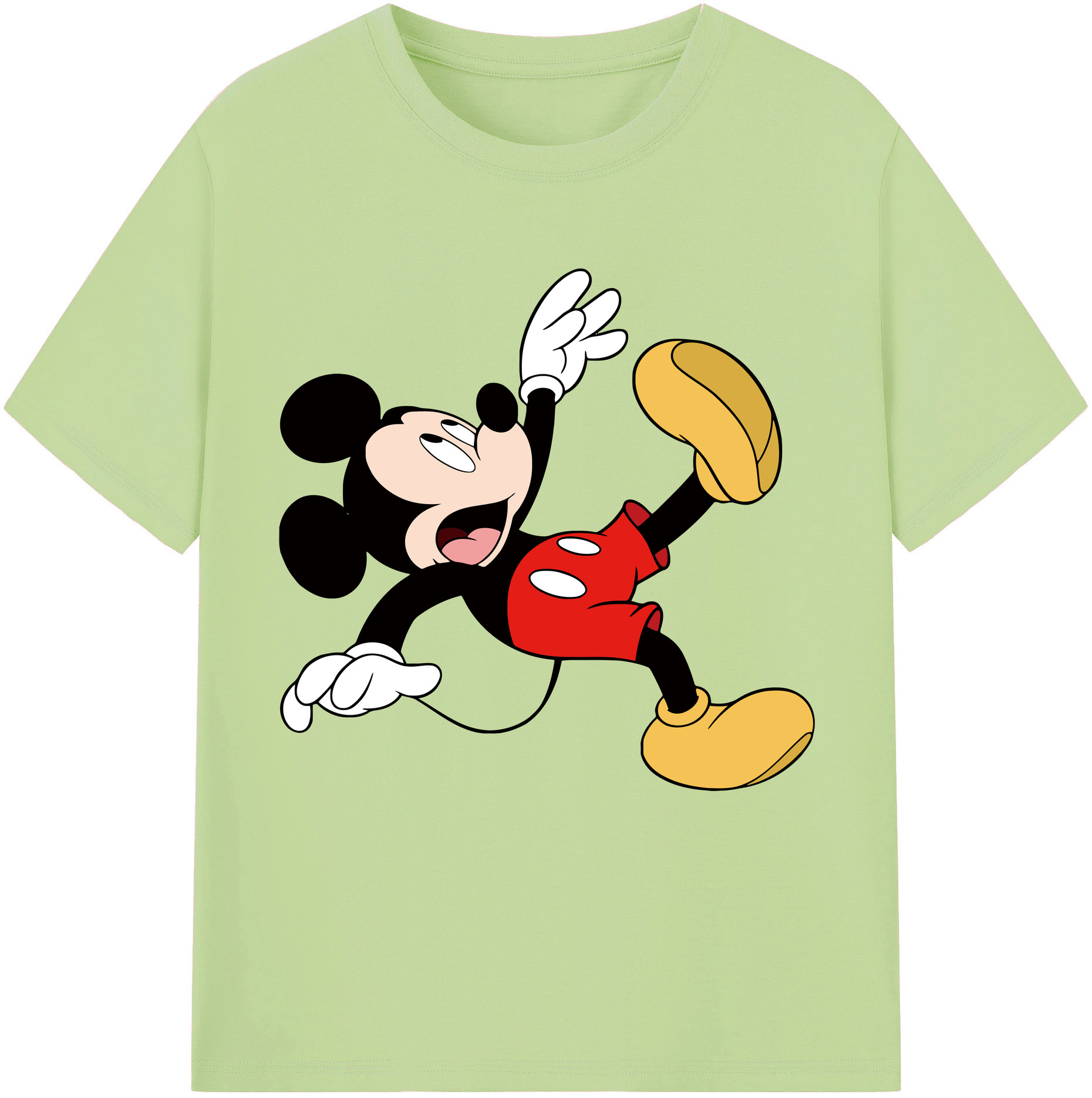 （画像用） ミッキーマウス Mickey Mouse 綿100％半袖Tシャツ（フロントプリント）